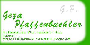 geza pfaffenbuchler business card