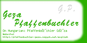 geza pfaffenbuchler business card